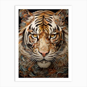 Tiger Art In Precisionism Style 2 Art Print