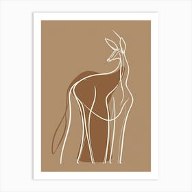 Kangaroo - Boho, Line Art Art Print