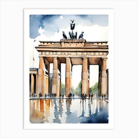 Berlin City Watercolor Art 2 Art Print