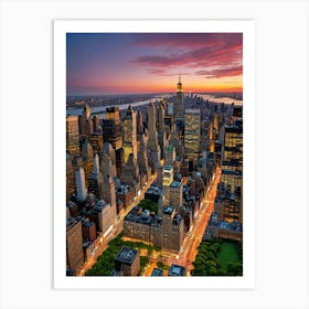 Skyscrapers Standing Watch Over Chaos Art Print