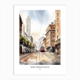 San Francisco Usa Watercolour Travel Poster 3 Art Print