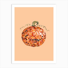 Disco Ball Pumpkin Vertical Art Print