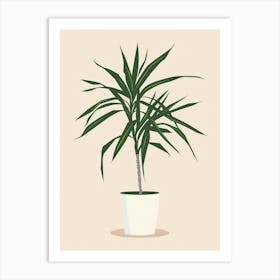 Dracaena Plant Minimalist Illustration 6 Art Print