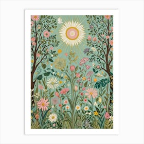 Sun In The Pastel Garden Art Print