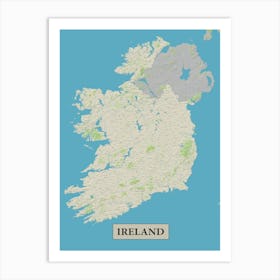 Ireland map poster art Art Print