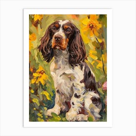 English Springer Spaniel Acrylic Painting 2 Art Print