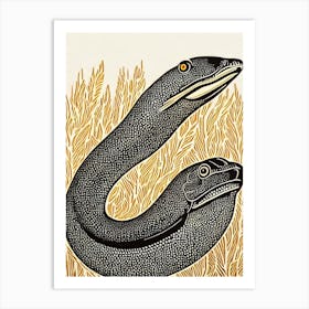 Moray Eel Linocut Art Print