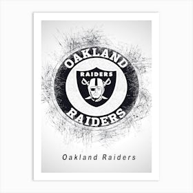 Oakland Raiders Sketch Drawing Art Print