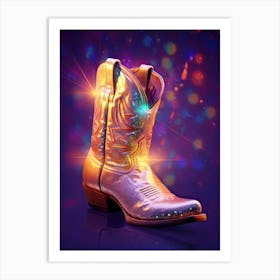 Disco Fever Rainbow Cowboy Boots 1 Art Print