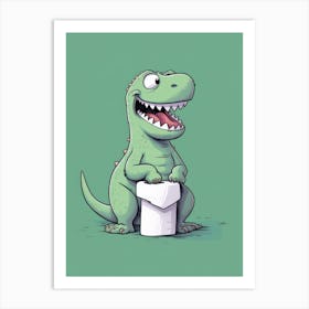 Dinosaur Toilet Paper Art Print