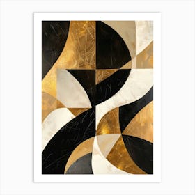 Abstract Gold And Black Painting 9 Art Print