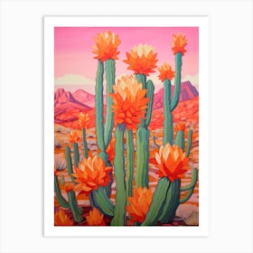 Cactus In The Desert Painting Trichocereus 1 Art Print