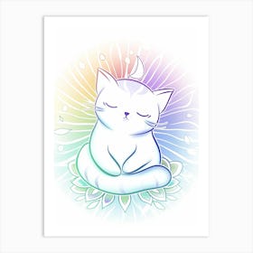 Meditating Cat Art Print