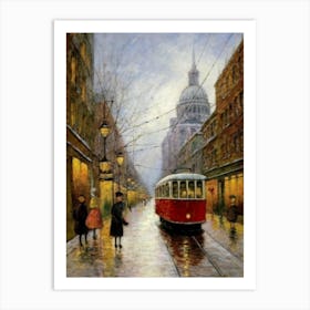 Vintage Street Car In Washington wall art poster Art Print