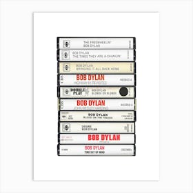 Bob Dylan Albums - Cassette Print Art Print