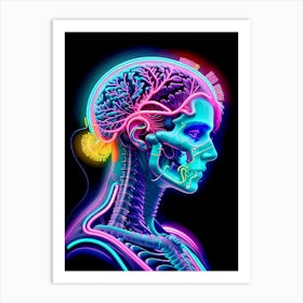 Neon Skull 33 Art Print