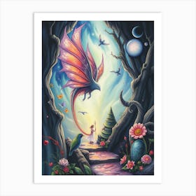 Dragon In The Forest 3 Art Print