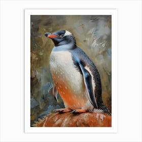 Adlie Penguin Dunedin Taiaroa Head Oil Painting 4 Art Print