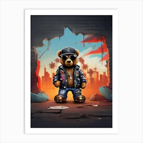 Teddy Bear The GANGSTER Art Print