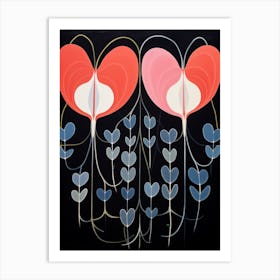 Bleeding Heart Dicentra 1 Hilma Af Klint Inspired Flower Illustration Art Print