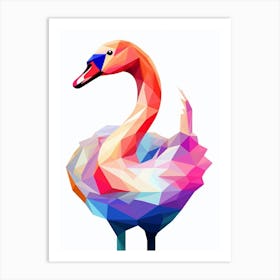 Colourful Geometric Bird Swan 1 Art Print