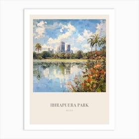 Ibirapuera Park Recife Brazil 2 Vintage Cezanne Inspired Poster Art Print