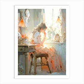 Girl by the Window Art Print