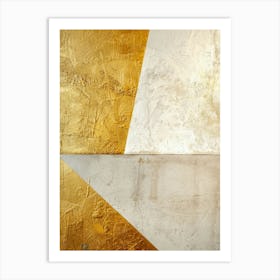 Gold And White Abstract Painting Art Print