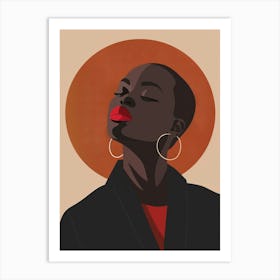 African Woman With Red Lips 1 Art Print