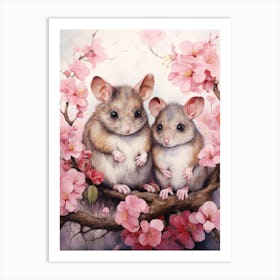 Adorable Chubby Baby Possum With Mother 2 Art Print