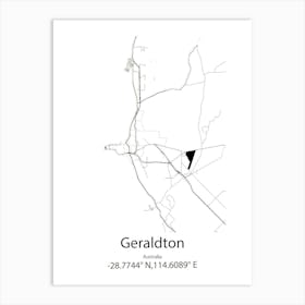 Geraldton,Australia Minimalist Map Art Print