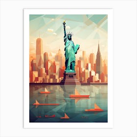 New York City, Usa, Geometric Illustration 3 Art Print