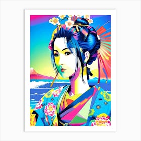 Geisha Poly Art Art Print