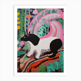 Maximalist Animal Painting Skunk Art Print