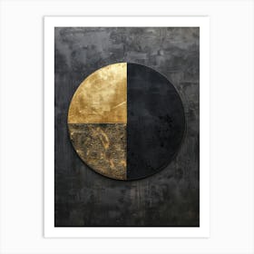 Black And Gold Circle Art Print