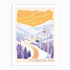 Poster Of Park City Mountain Resort   Utah, Usa, Ski Resort Pastel Colours Illustration 2 Art Print