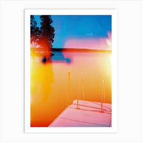 Film photograph artwork of the lake in Nykvarn. Art Print