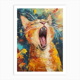 Fantastic Screaming Cat 19 Art Print