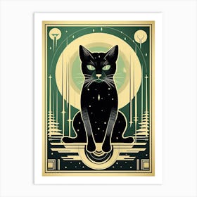 The Fool, Black Cat Tarot Card 0 Art Print