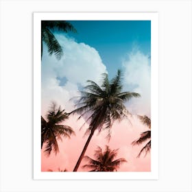 Sunset Palm Trees Art Print