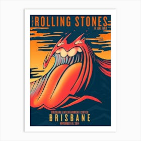 The Rolling Stones 14 On Fire Brisbane Entertainment Center Brisbane 2014 Poster Art Print