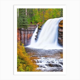 Amnicon Falls State Park Waterfall, United States Nat Viga Style Art Print