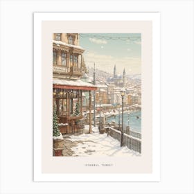 Vintage Winter Poster Istanbul Turkey 1 Art Print