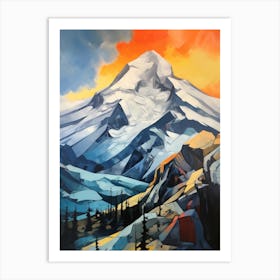Mount Rainier Usa 6 Mountain Painting Art Print