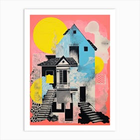 A House In Prague, Abstract Risograph Style 3 Art Print