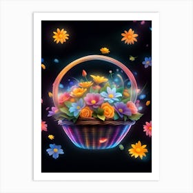 Basket Of Flowers 4 Art Print