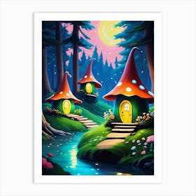 Fairy Houses Art Print