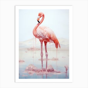 flamingo illustration Art Print