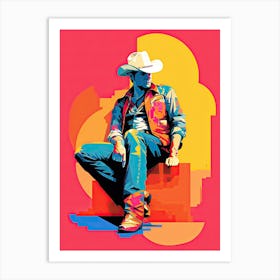 Cowboy pop art Art Print