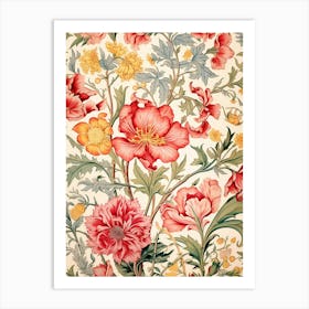 Floral Wallpaper 201 Art Print